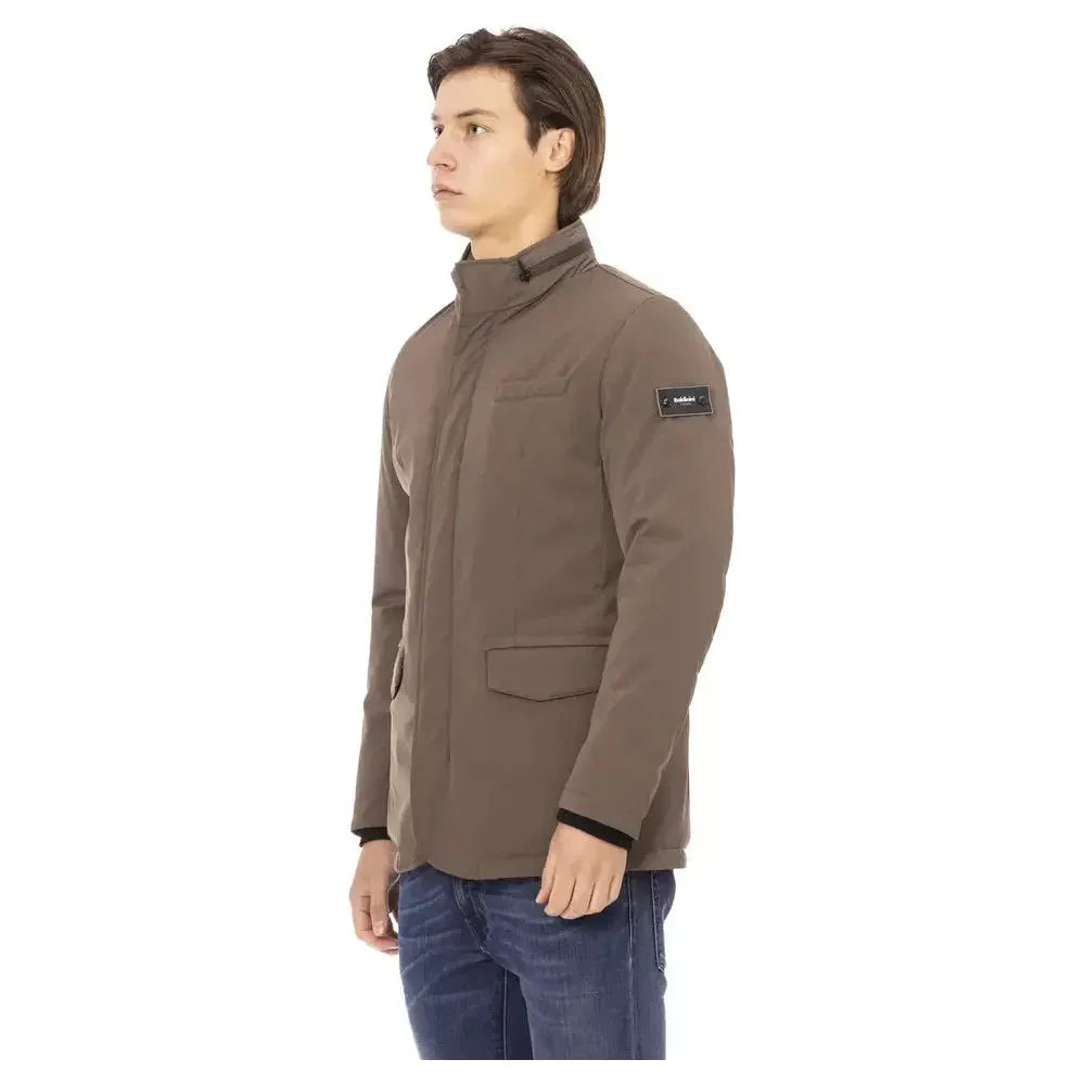 Baldinini Trend Brown Polyester Men Jacket Baldinini Trend