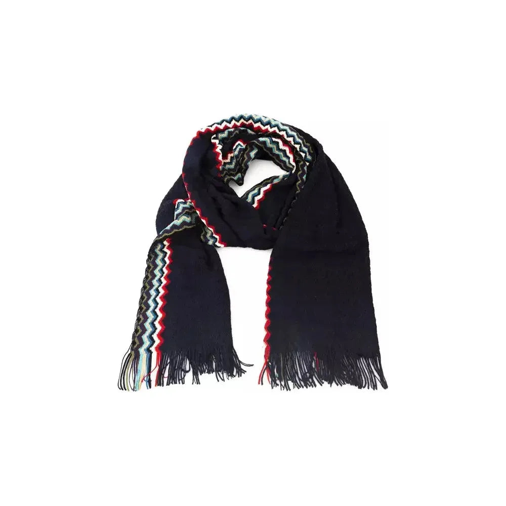 Missoni Black Wool Men Scarf Missoni