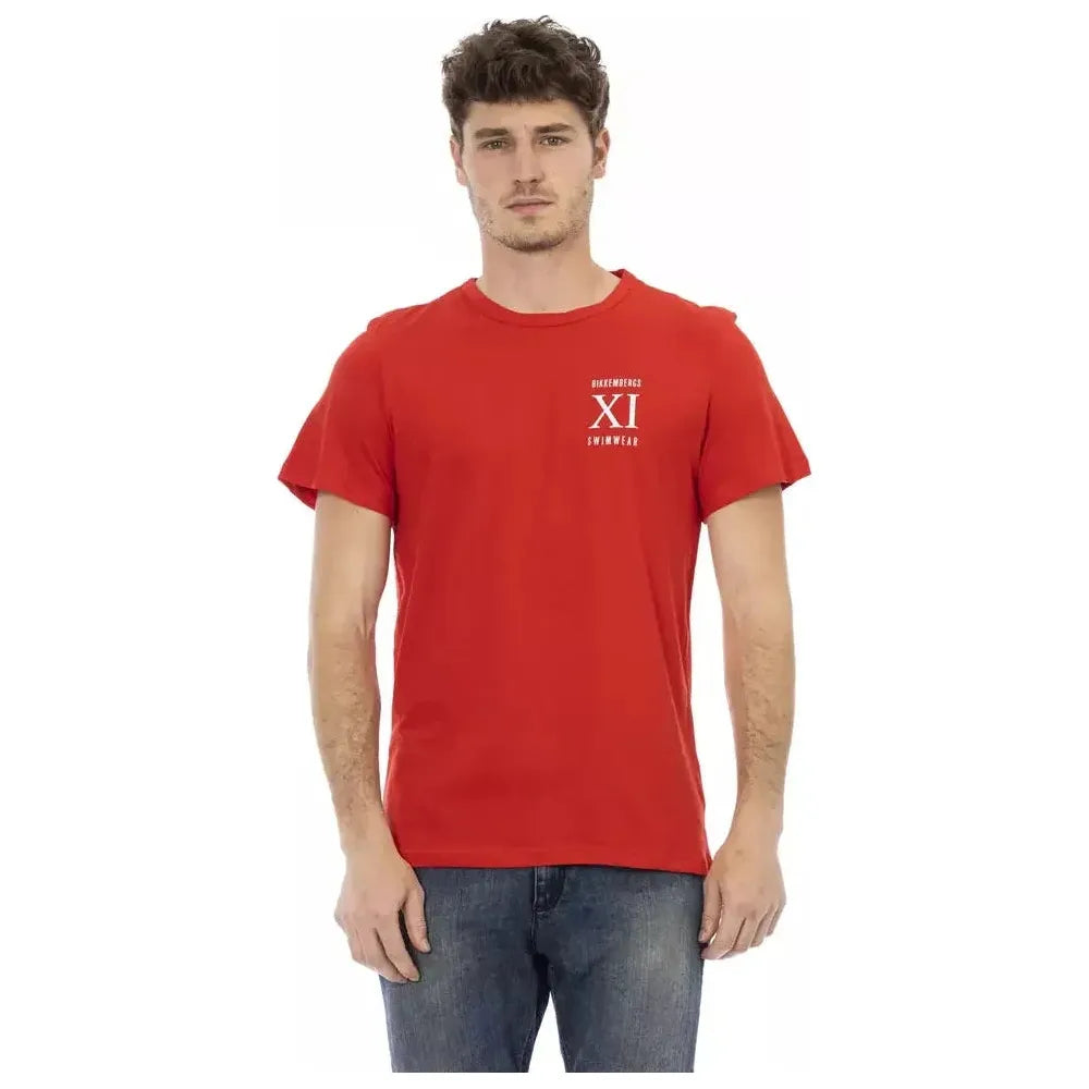 Bikkembergs Red Cotton Men T-Shirt Bikkembergs