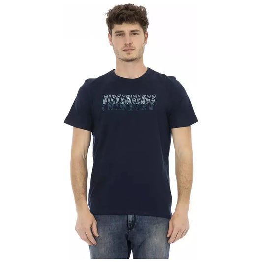 Bikkembergs Blue Cotton Men T-Shirt Bikkembergs
