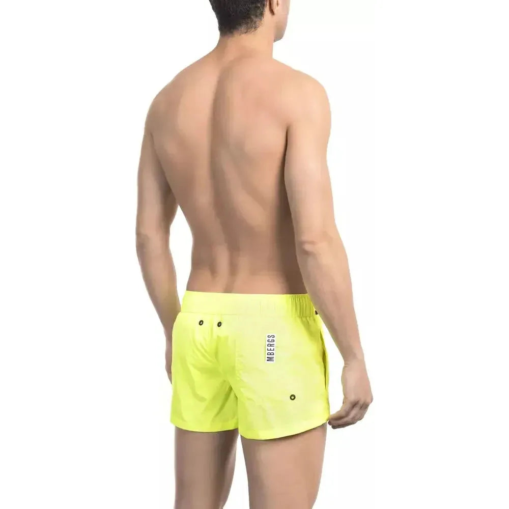 Bikkembergs Yellow Polyamide Men Swim Short Bikkembergs Tan