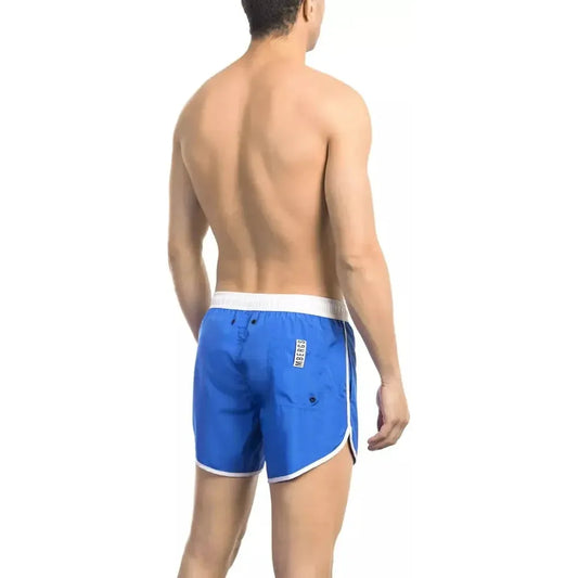 Bikkembergs Blue Polyester Men Swim Short Bikkembergs