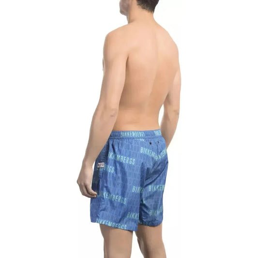 Bikkembergs Blue Polyester Men Swim Short Bikkembergs