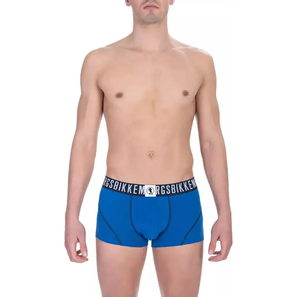 Bikkembergs Blue Cotton Men Underwear Trunk Pack