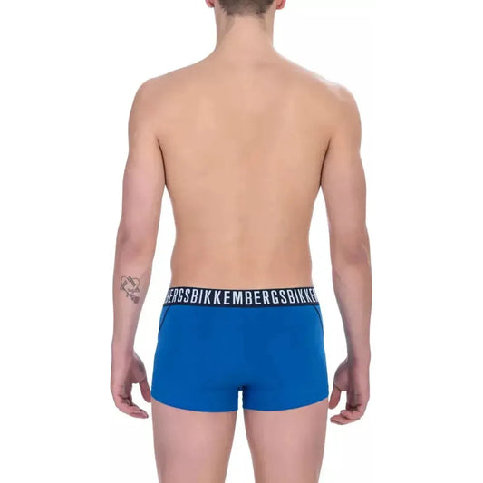 Bikkembergs Blue Cotton Men's Trunk Underwear Pack Bikkembergs