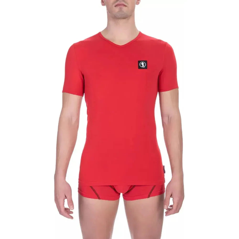 Bikkembergs Red Cotton Men T-Shirt Bikkembergs