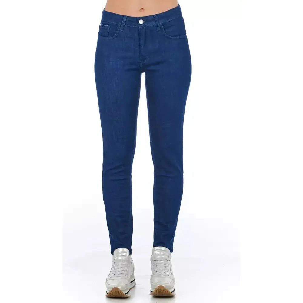 Frankie Morello Blue Cotton Women Skinny Jean Frankie Morello