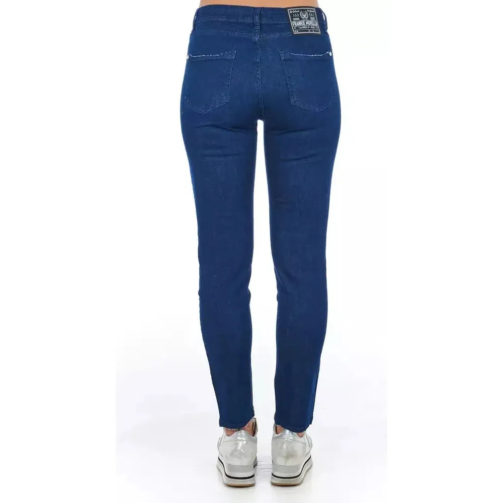 Frankie Morello Blue Cotton Women Skinny Jean Frankie Morello