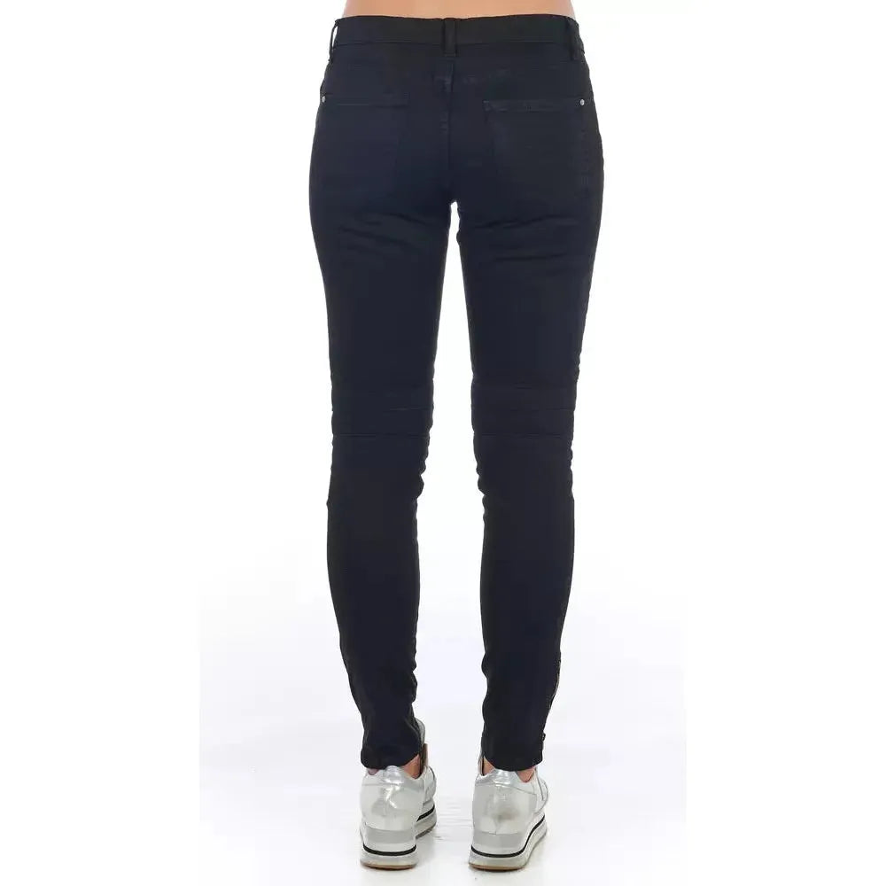 Frankie Morello Black Cotton Women Jeans