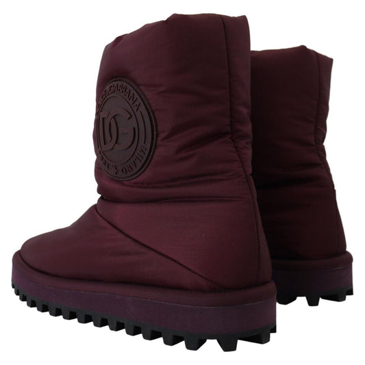 Dolce & Gabbana Elegant Bordeaux Mid Calf Boots Dolce & Gabbana