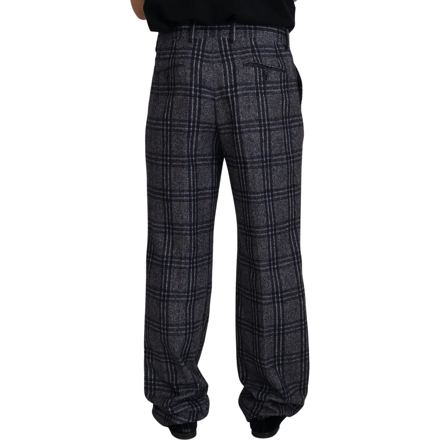 Dolce & Gabbana Elegant Gray Checkered Alpaca Blend Pants Dolce & Gabbana