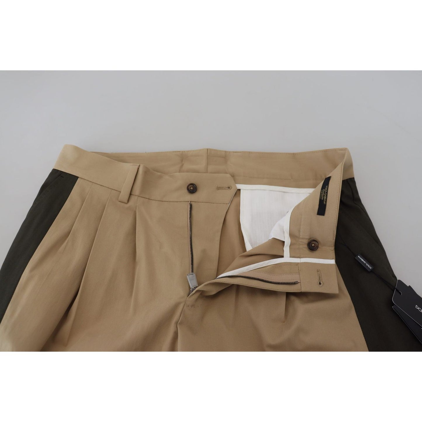 Dolce & Gabbana Brown Black Cotton Chino Men Pants