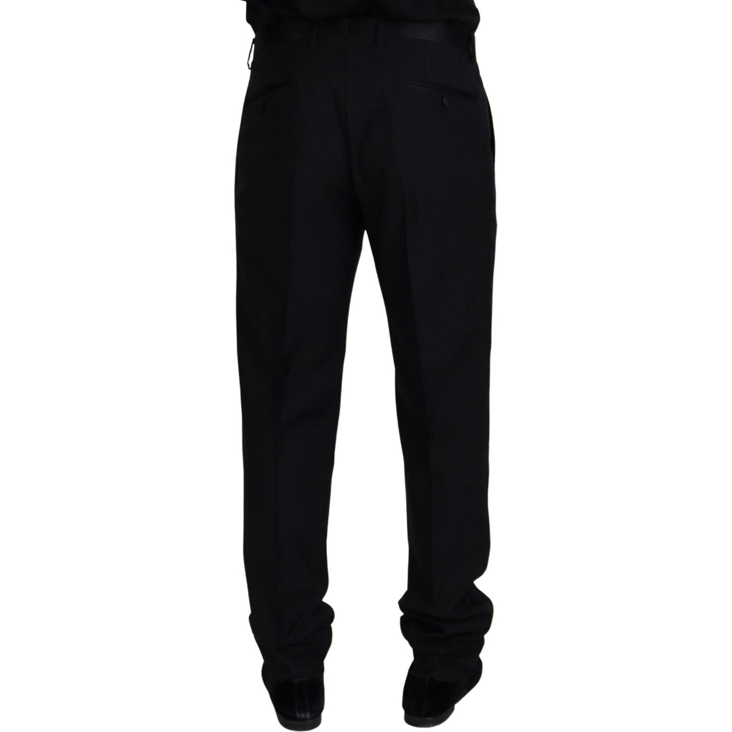 Dolce & Gabbana Black Wool Chino Formal Pants