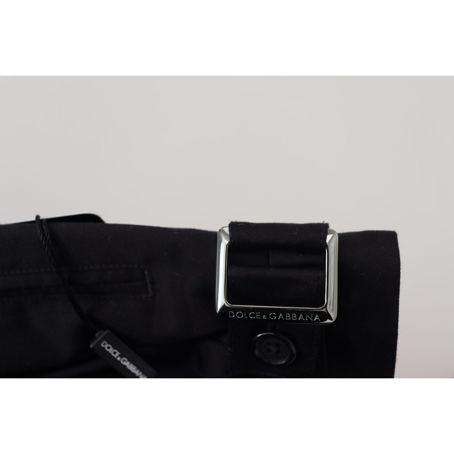 Dolce & Gabbana Black Cotton Chino Formal Pants