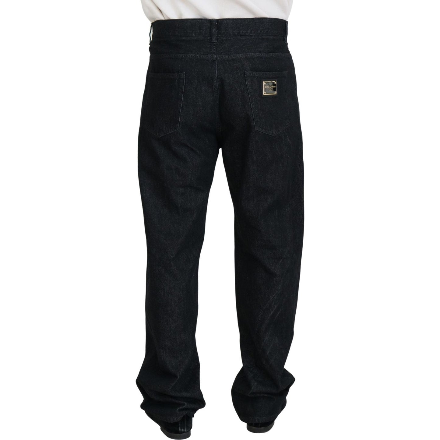 Dolce & Gabbana Elegant Black Washed Denim Pants Luxe Cotton Dolce & Gabbana