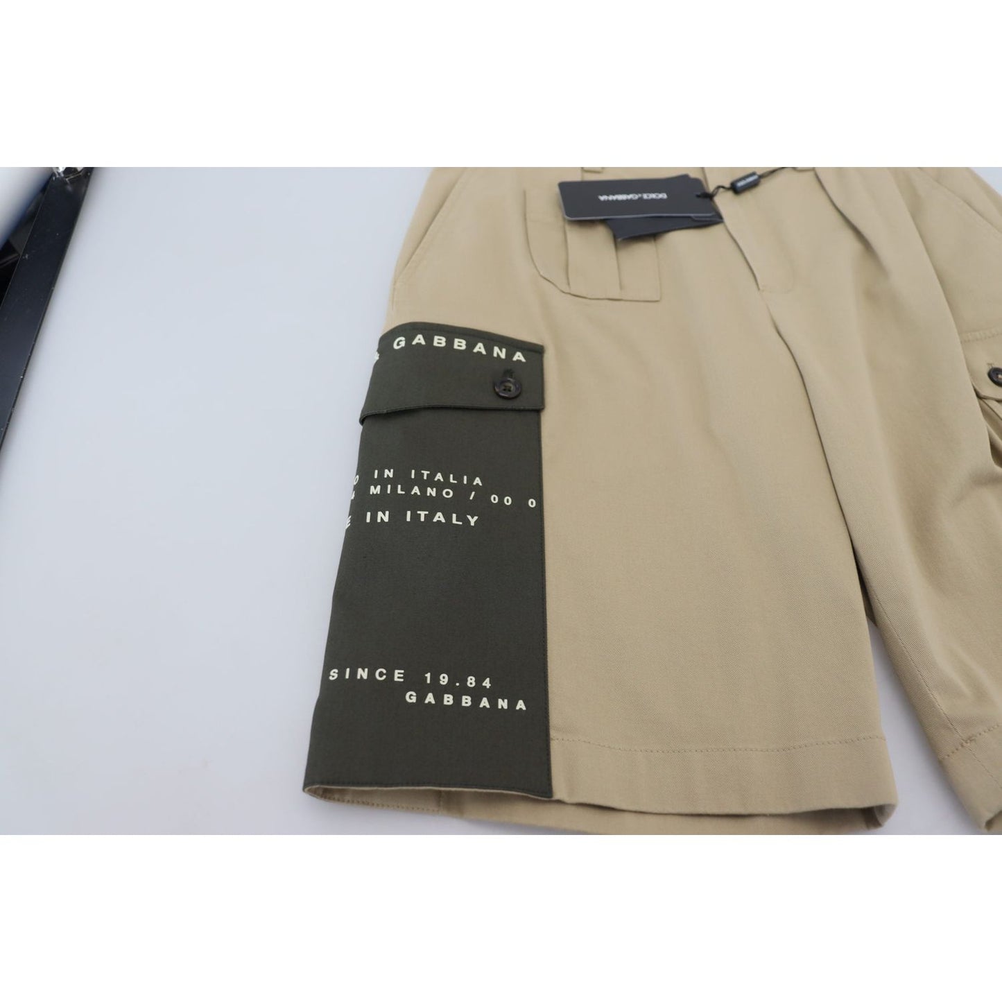 Dolce & Gabbana Beige Cotton Cargo Bermuda Shorts