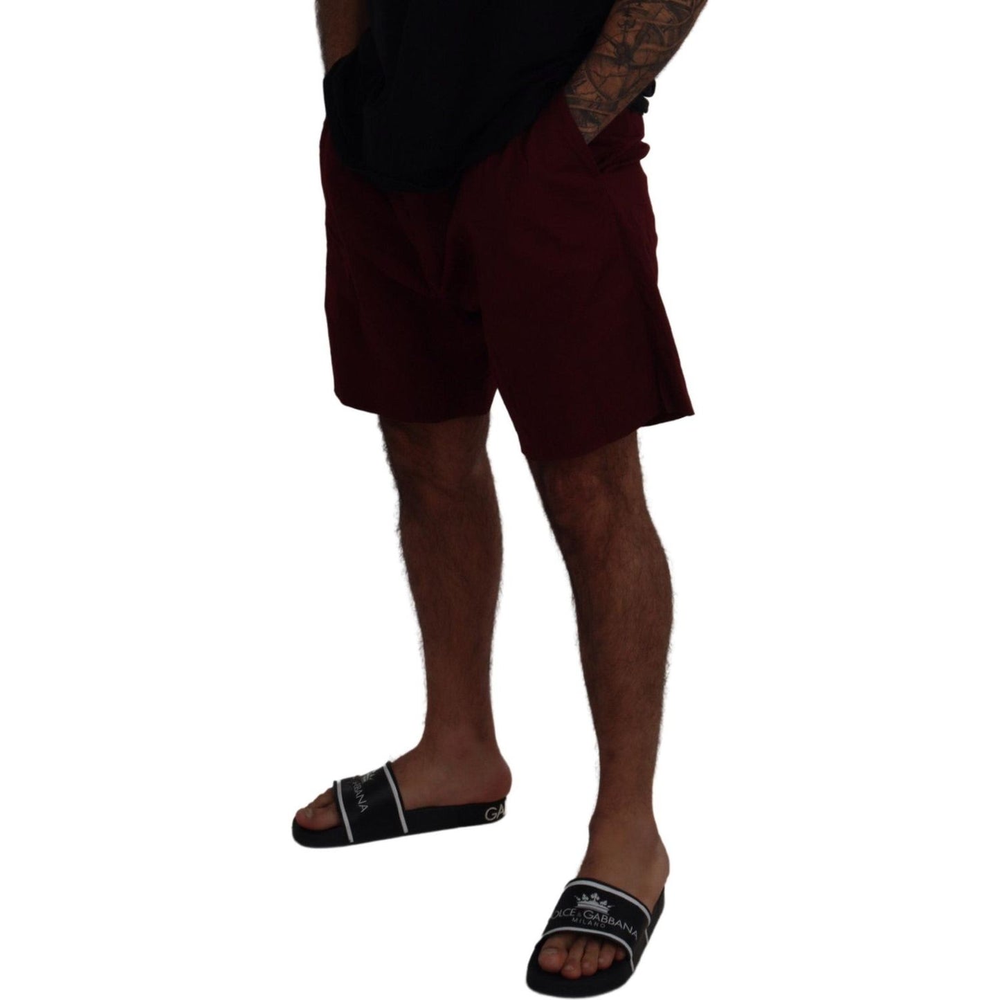 Dolce & Gabbana Elegant Maroon Cotton Blend Shorts Dolce & Gabbana