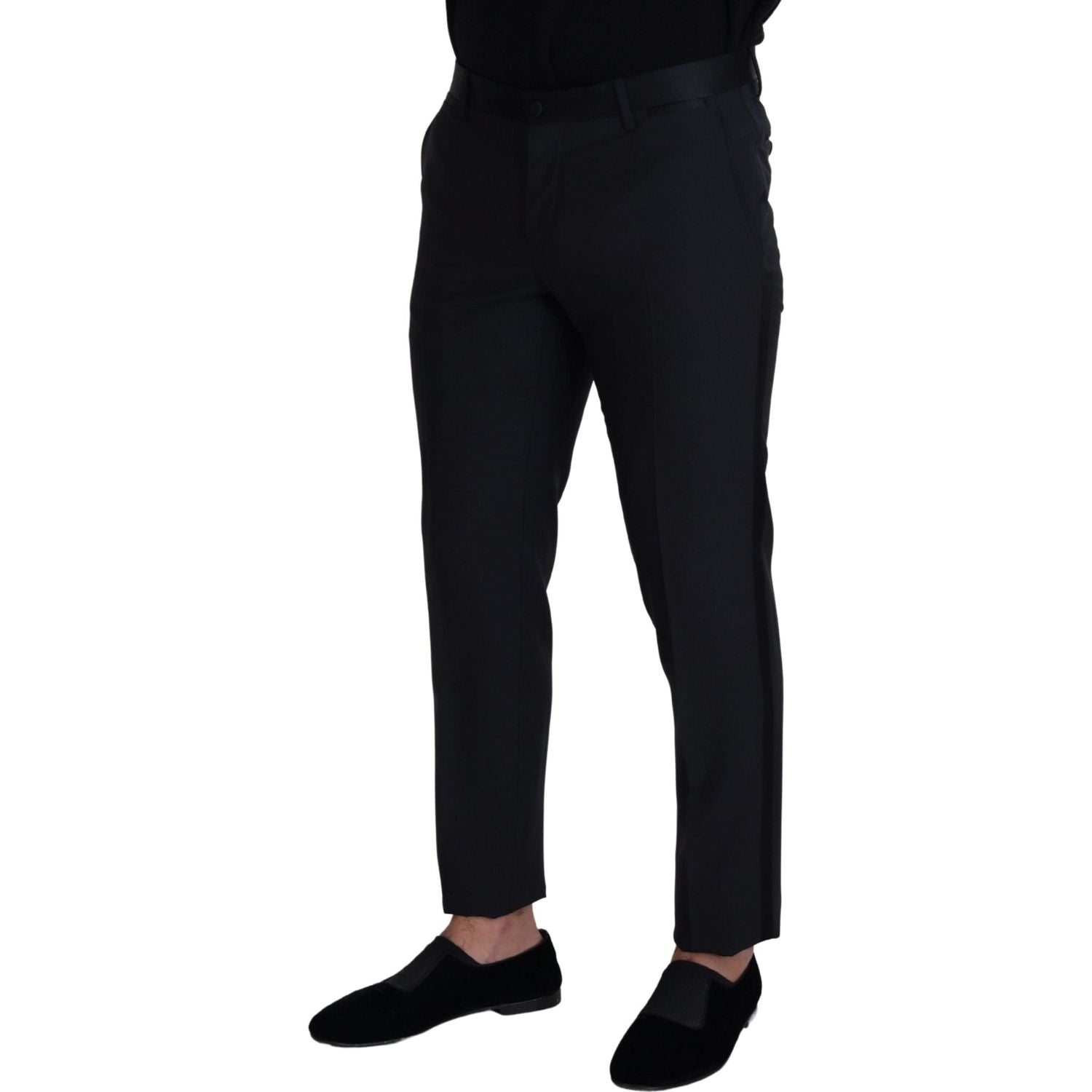 Dolce & Gabbana Black Wool Men Formal Pants
