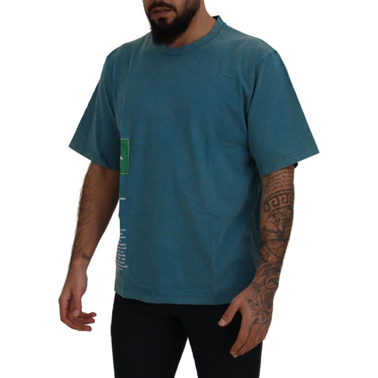 Dolce & Gabbana Elegant Crew Neck Cotton Tee in Blue Dolce & Gabbana