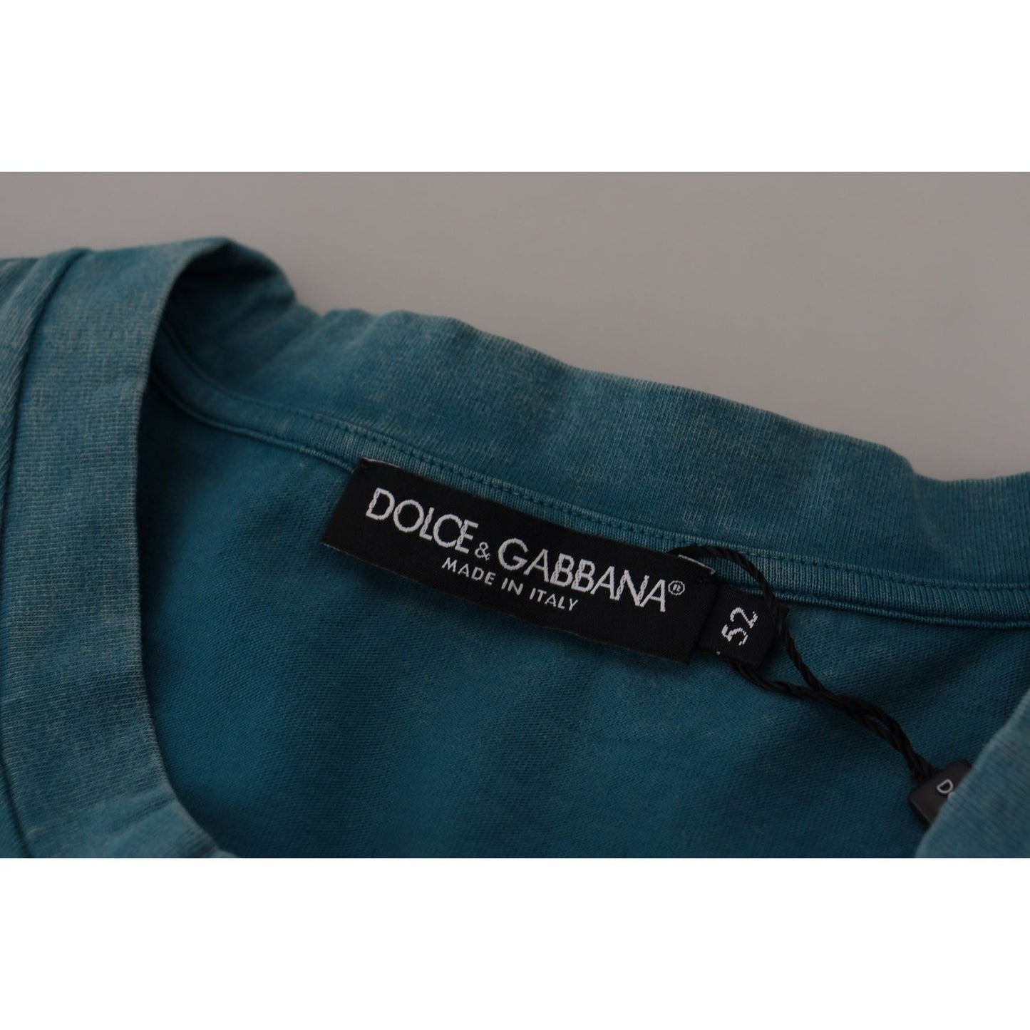 Dolce & Gabbana Elegant Crew Neck Cotton Tee in Blue Dolce & Gabbana