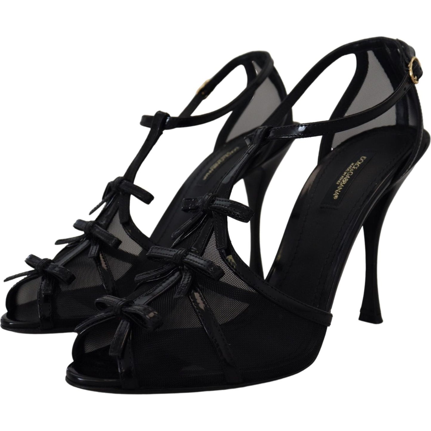 Dolce & Gabbana Elegant Black Stiletto Heeled Sandals Dolce & Gabbana