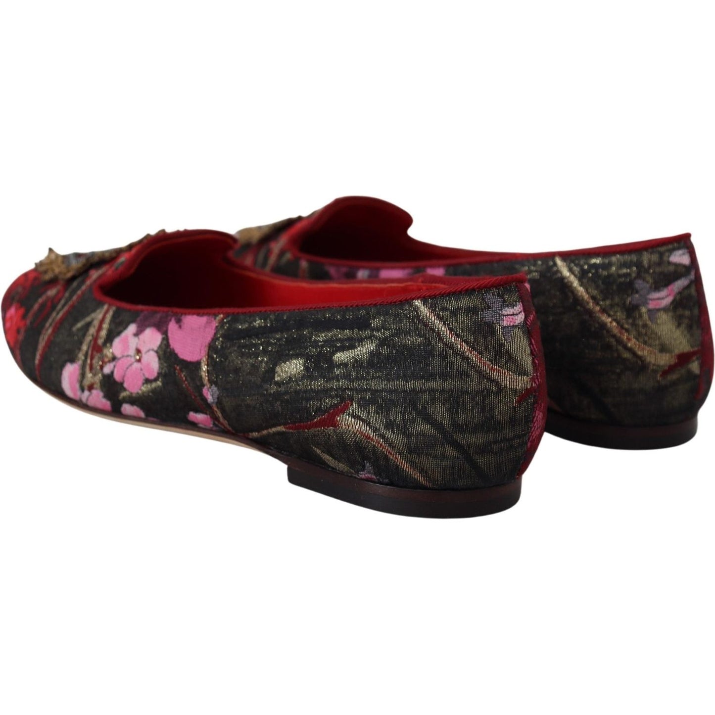 Dolce & Gabbana Multicolor Leather and Fabric Flats with Sacred Heart Patch Dolce & Gabbana