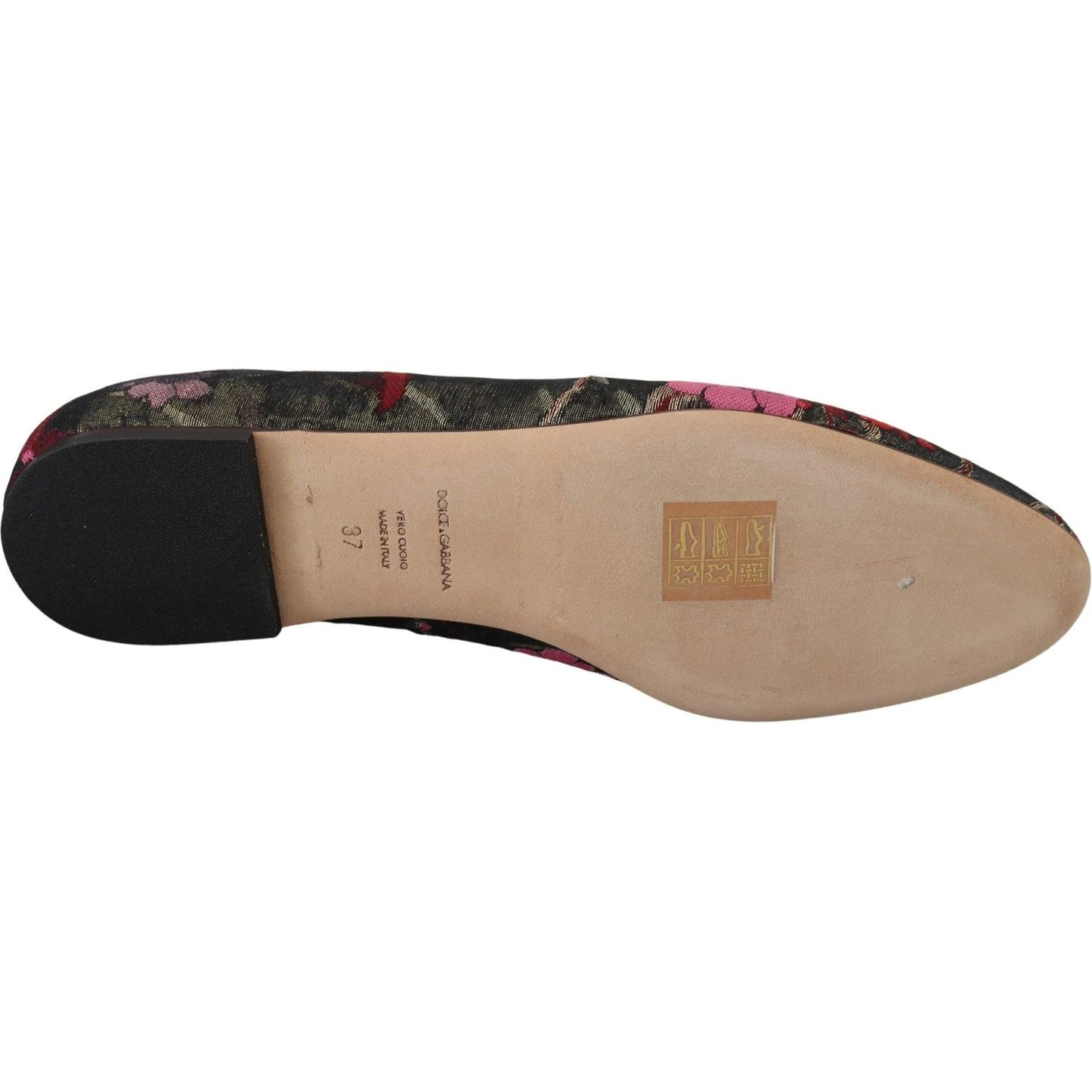 Dolce & Gabbana Multicolor Leather and Fabric Flats with Sacred Heart Patch Dolce & Gabbana