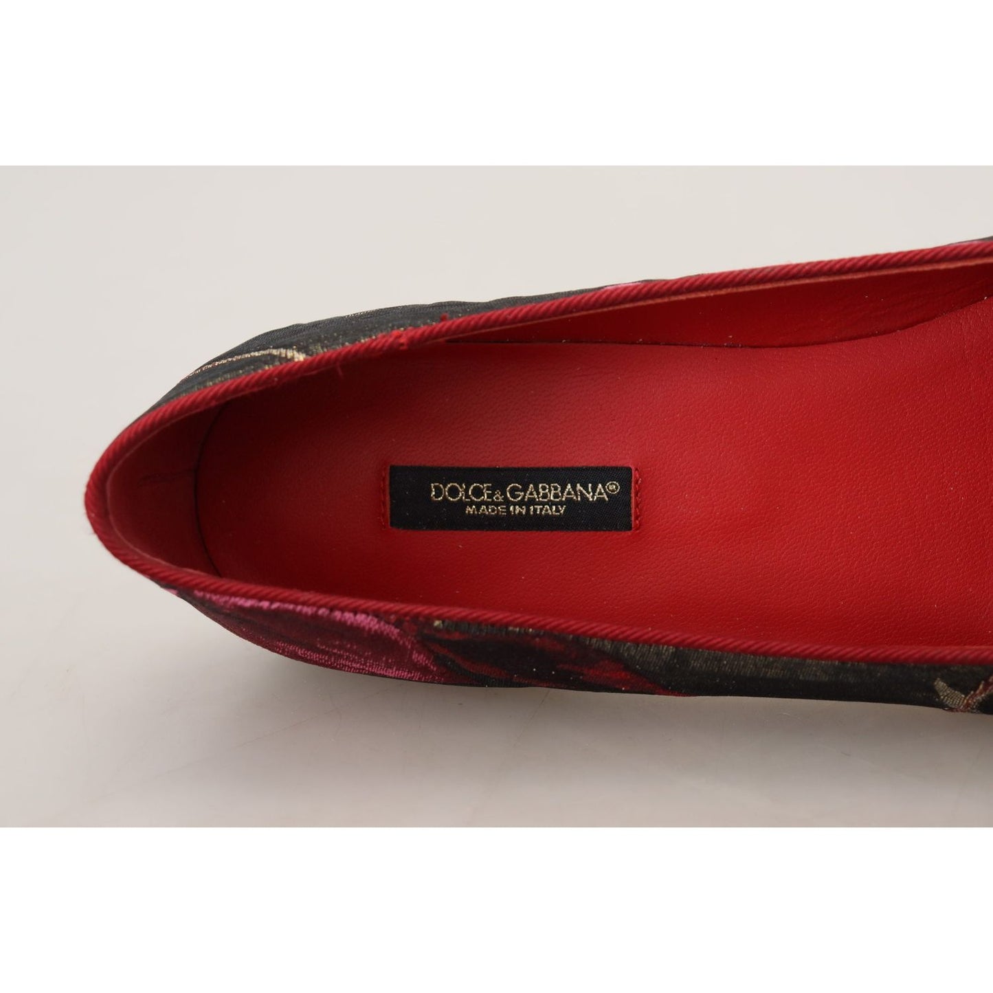 Dolce & Gabbana Multicolor Leather and Fabric Flats with Sacred Heart Patch Dolce & Gabbana