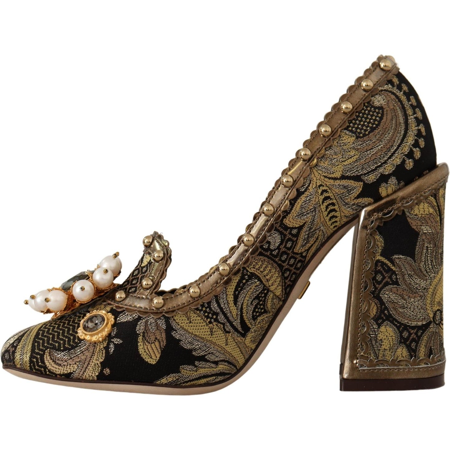 Dolce & Gabbana Elegant Gold Jacquard Brocade Pumps Dolce & Gabbana