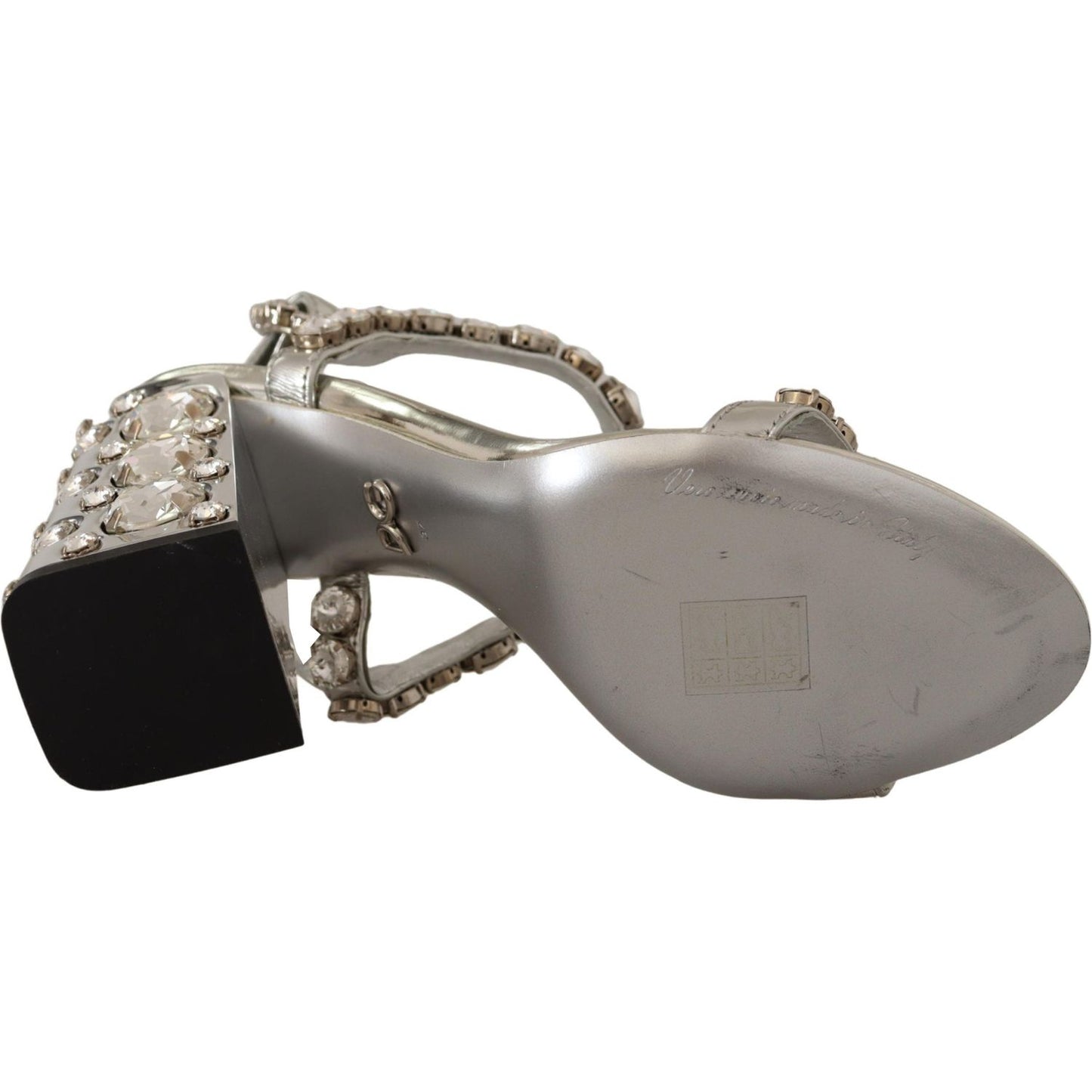 Dolce & Gabbana Crystal-Embellished Silver Leather Pumps Dolce & Gabbana