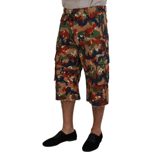 Dolce & Gabbana Italian Designer Multicolor Cargo Shorts Dolce & Gabbana