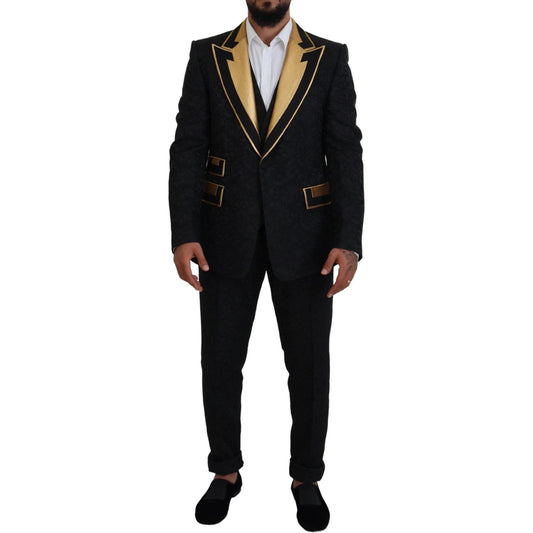 Dolce & Gabbana Black Gold Fantasy Tuxedo Slim Fit Suit