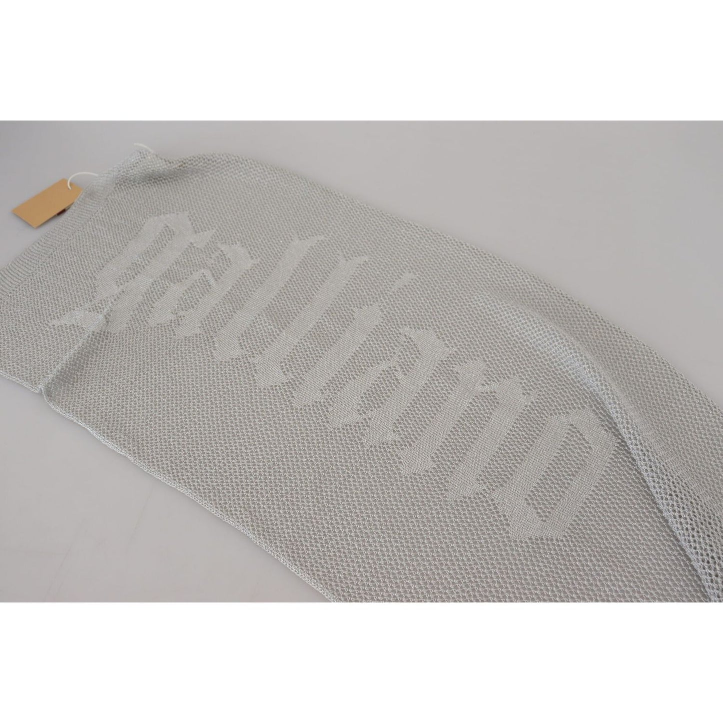 John Galliano Elegant Gray Knitted Designer Scarf John Galliano