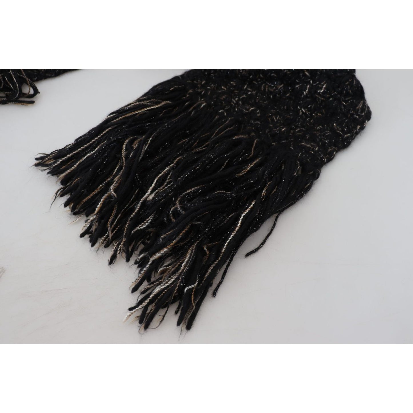 Dolce & Gabbana Elegant Virgin Wool Blend Black Scarf Dolce & Gabbana