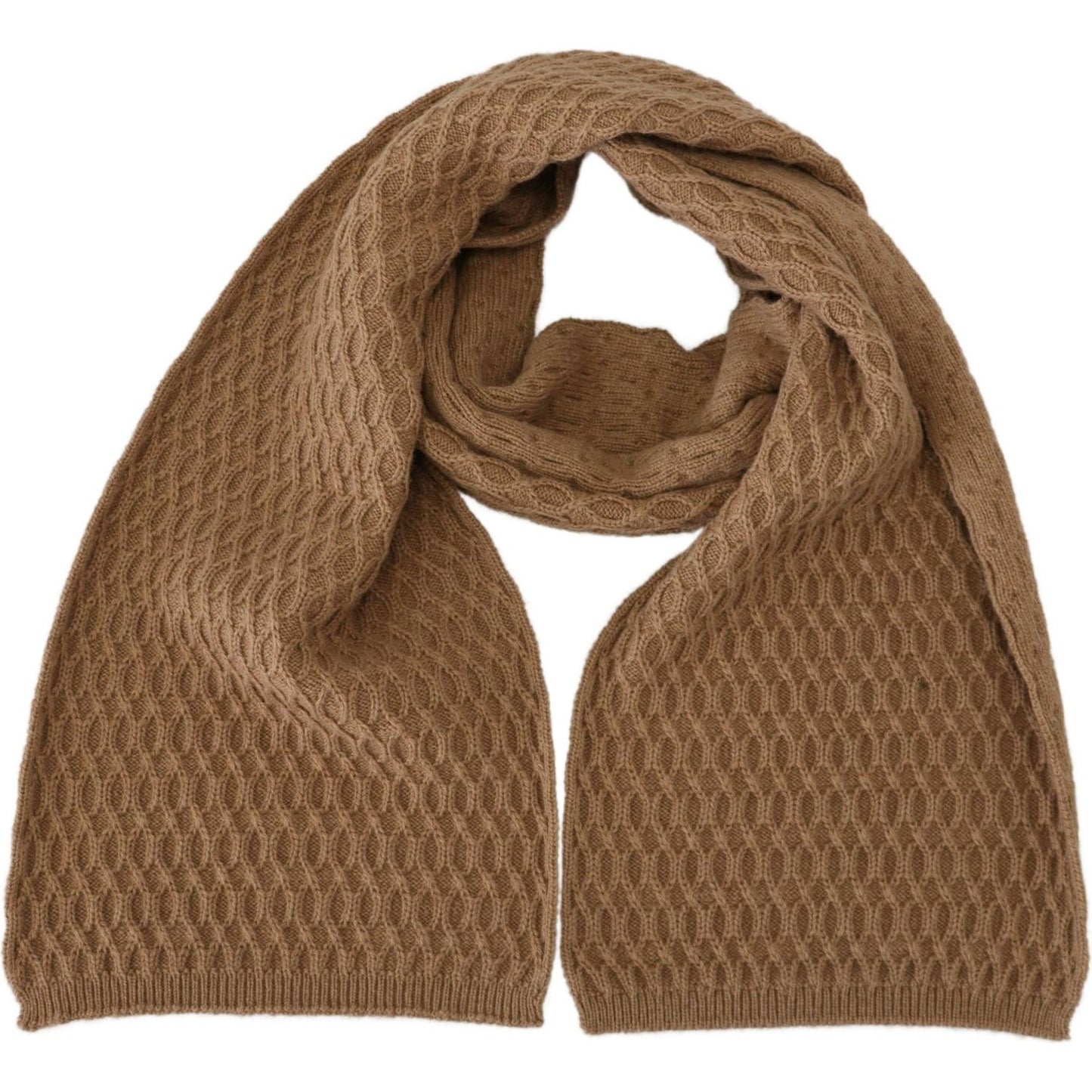 Dolce & Gabbana Elegant Dark Brown Knitted Scarf Dolce & Gabbana