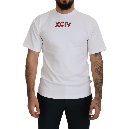 GCDS White Logo Print Cotton Short Sleeves T-shirt