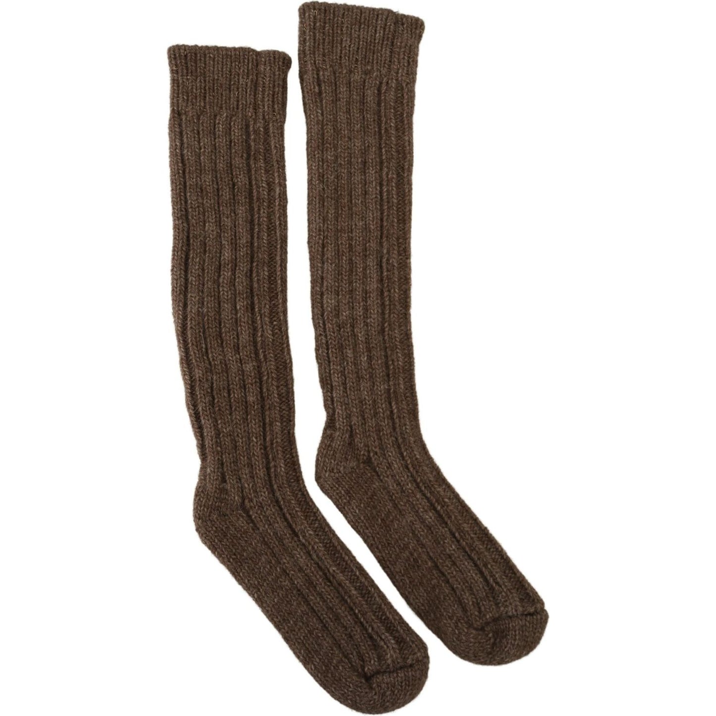 Dolce & Gabbana Chic Brown Wool Blend Over-Calf Socks Dolce & Gabbana