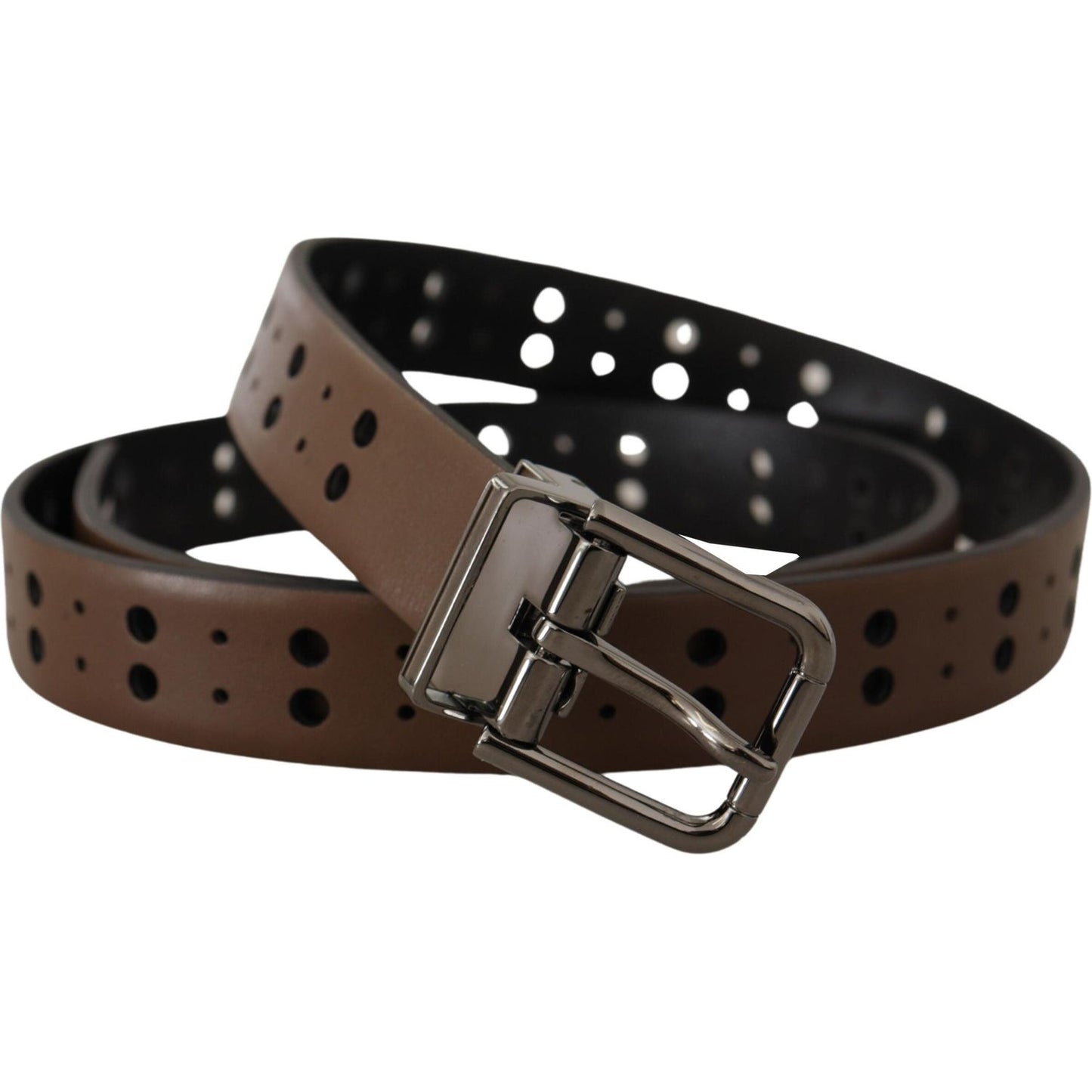 Dolce & Gabbana Elegant Leather Belt with Metal Buckle Dolce & Gabbana