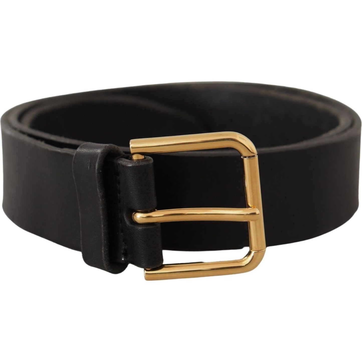 Dolce & Gabbana Elegant Black Leather Belt with Metal Buckle Dolce & Gabbana