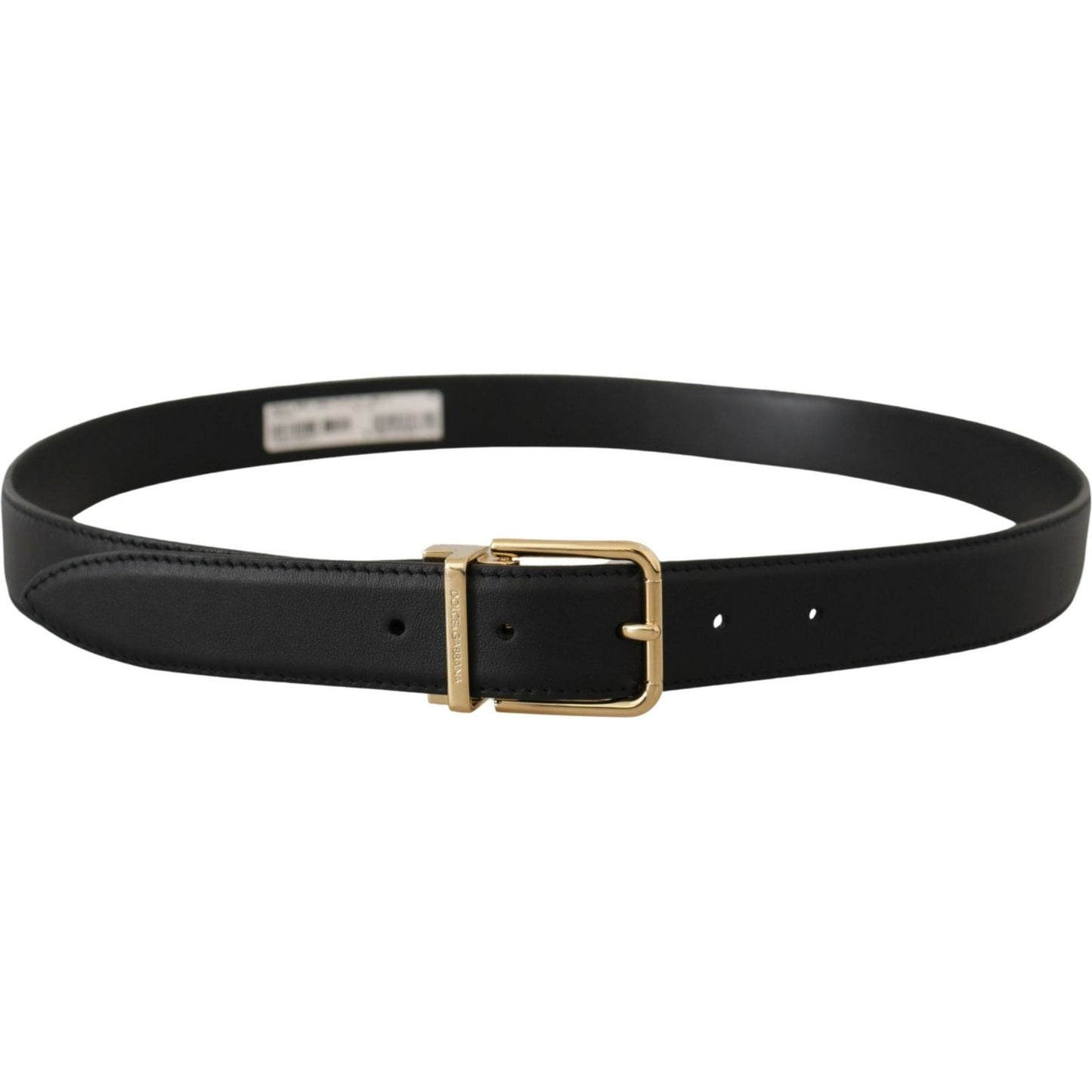 Dolce & Gabbana Elegant Black Leather Belt with Metal Buckle Dolce & Gabbana