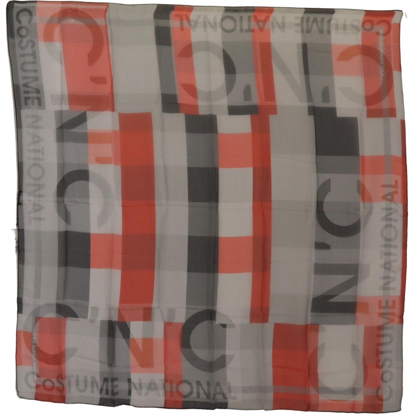 Costume National Elegant Silk Checkered Scarf Costume National