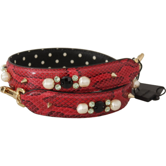 Dolce & Gabbana Elegant Red Python Leather Shoulder Strap Dolce & Gabbana