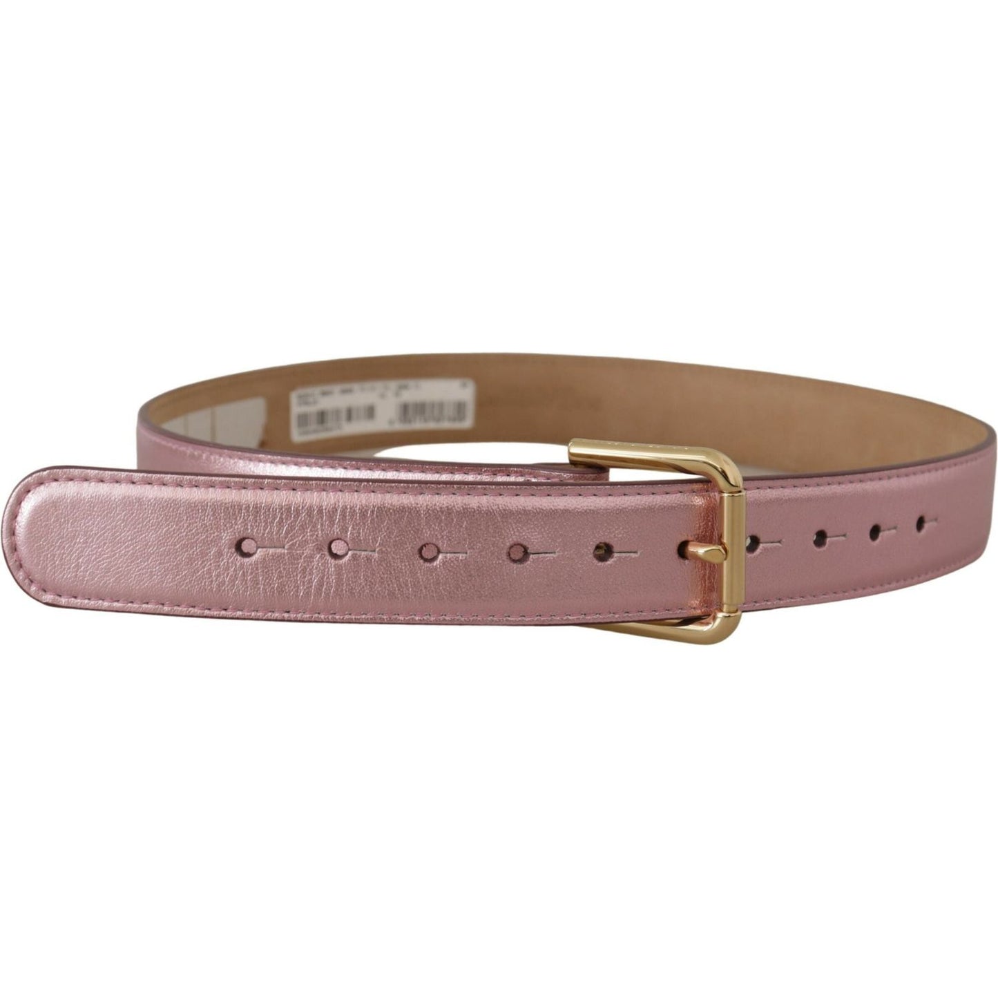 Dolce & Gabbana Elegant Metallic Pink Leather Belt Dolce & Gabbana