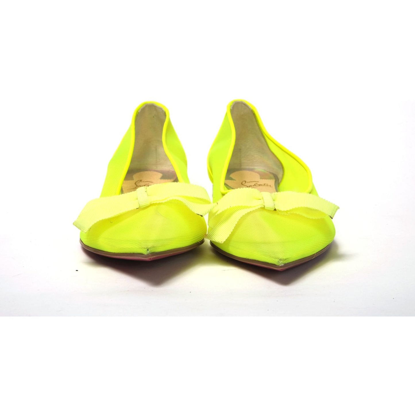 Christian Louboutin Fluro Yellow Flat Point Toe Shoe Christian Louboutin