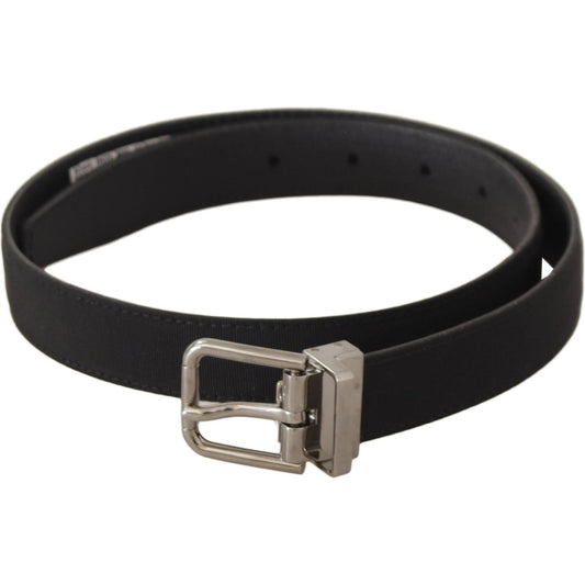 Dolce & Gabbana Elegant Black Canvas & Leather Belt Dolce & Gabbana