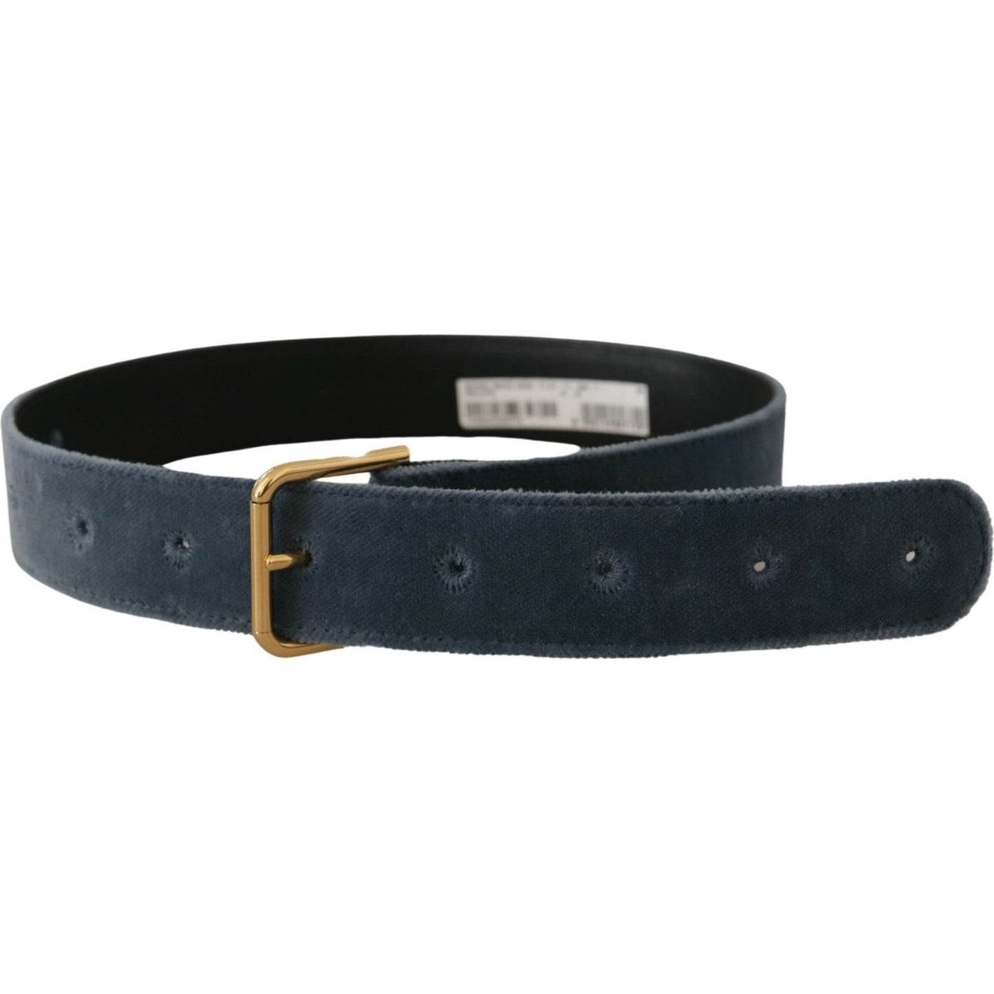 Dolce & Gabbana Elegant Navy Velvet Designer Belt Dolce & Gabbana