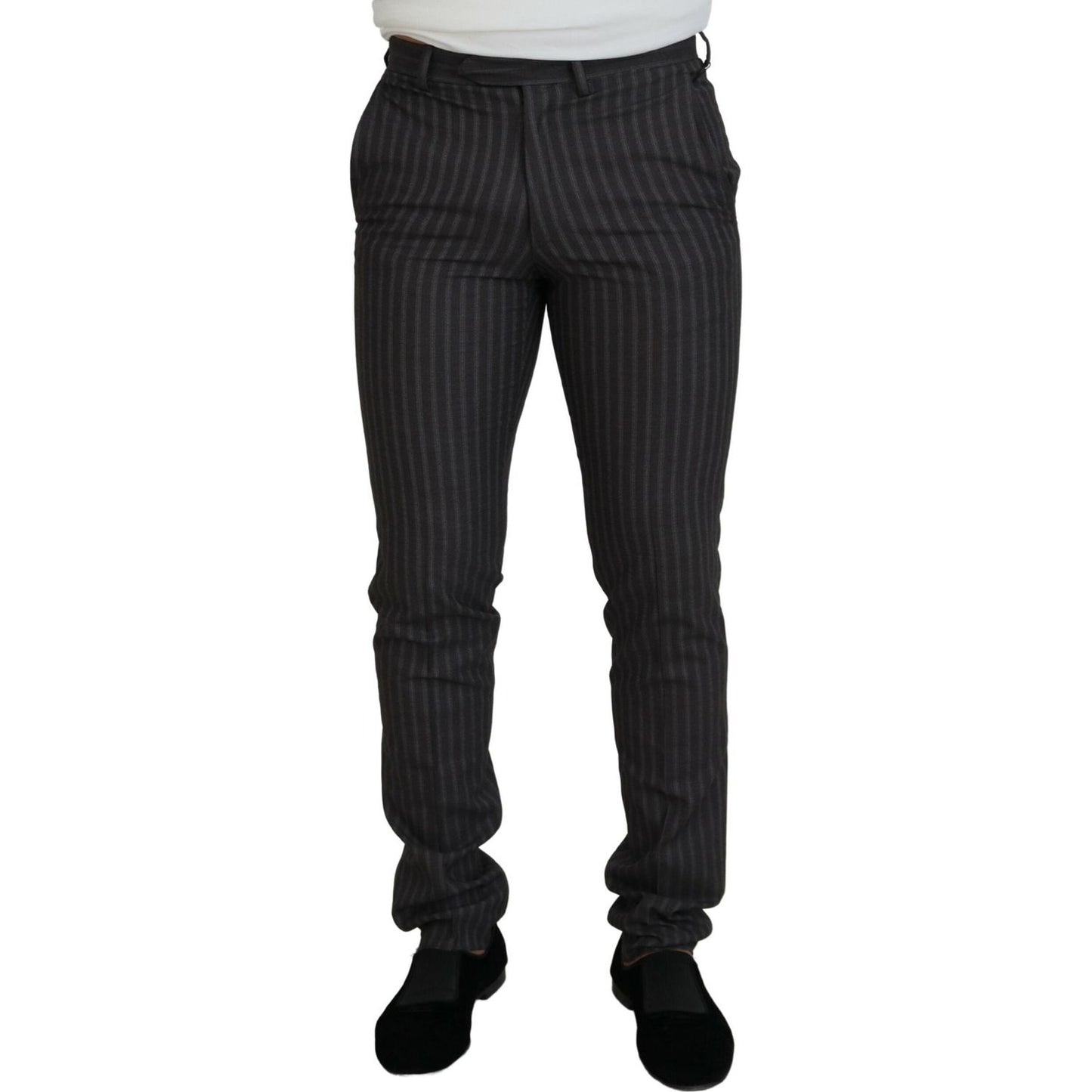 BENCIVENGA Brown Stripes Slim Fit Men Pants