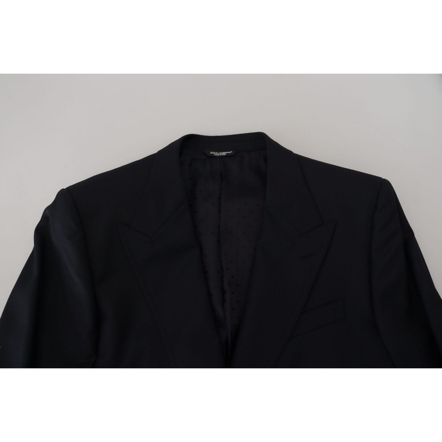 Dolce & Gabbana Dark Blue Wool Formal Sicilia Blazer