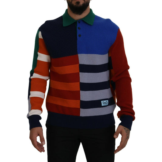 Dolce & Gabbana Pullover Sweater in Multicolor Stripes Dolce & Gabbana