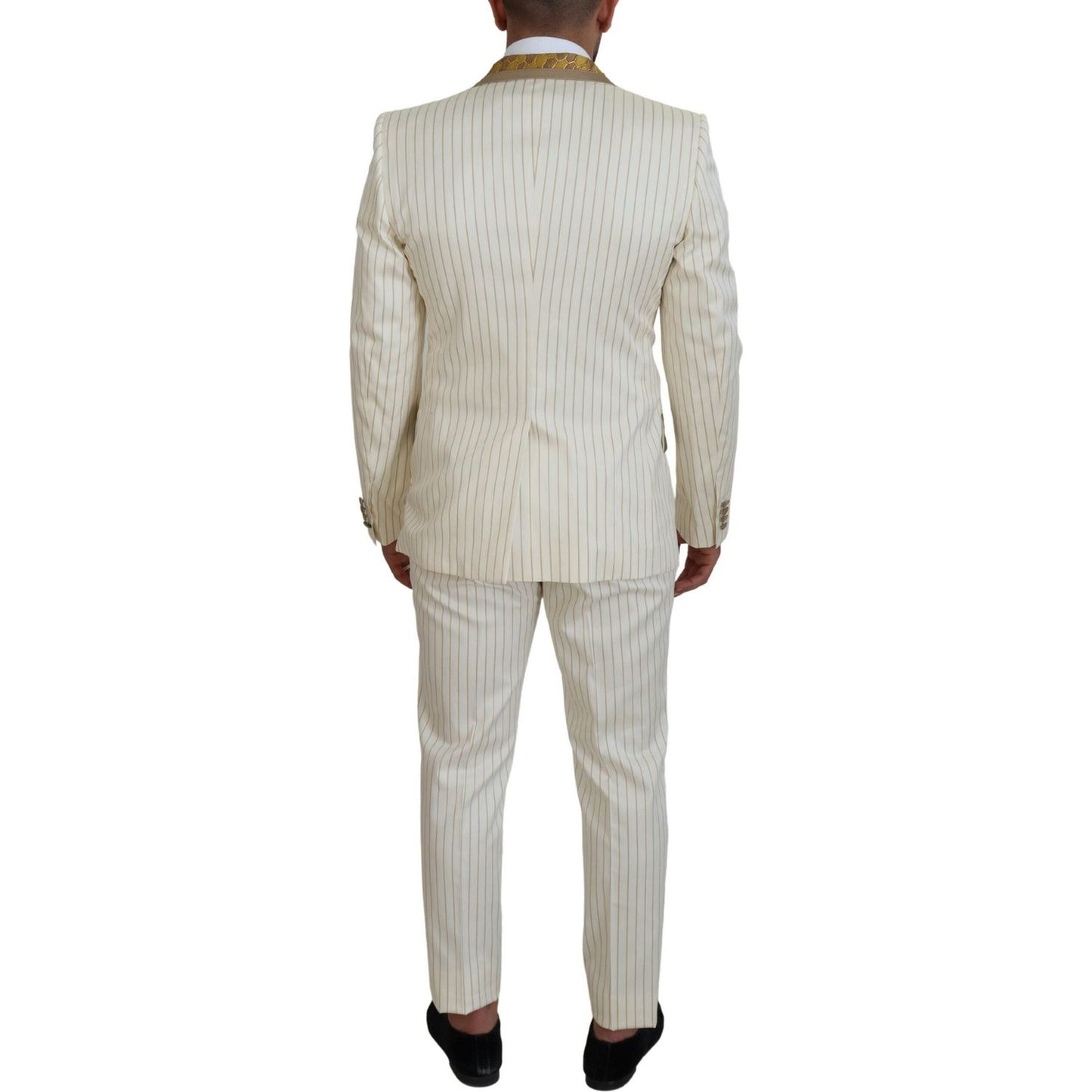 Dolce & Gabbana Elegant Off White Double Breasted Suit Dolce & Gabbana